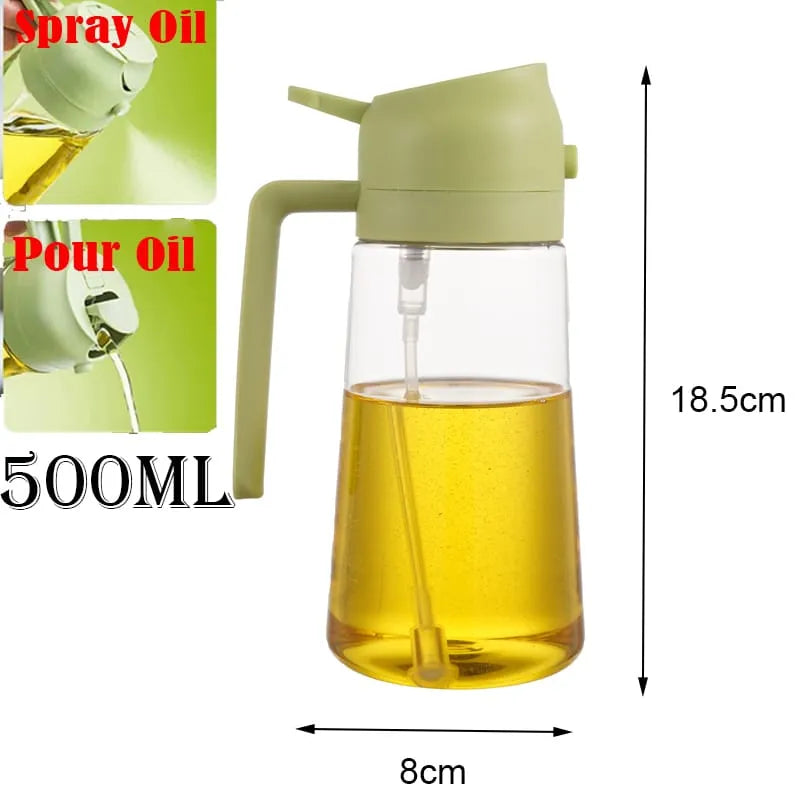 500ml 2-in-1 Oil Sprayer and Pourer Bottle