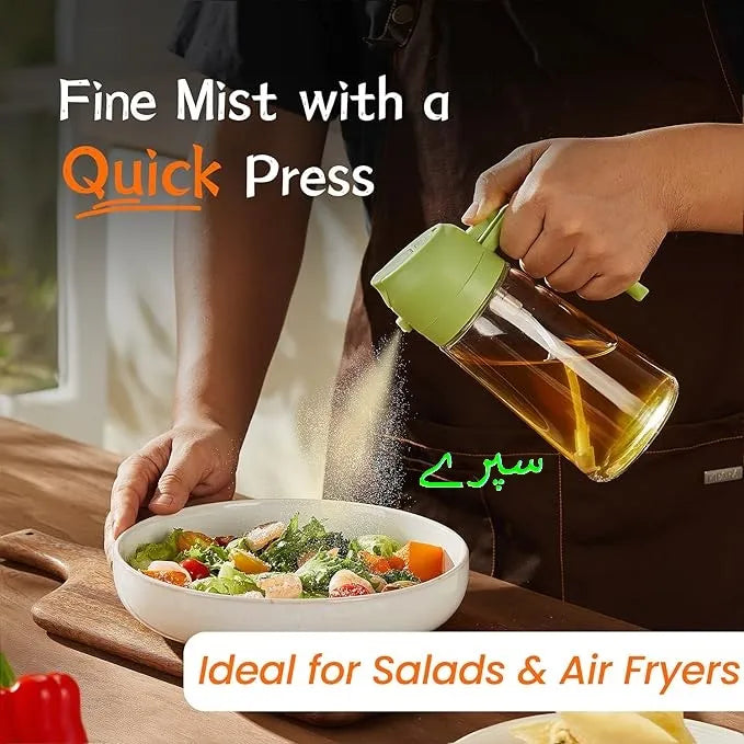 500ml 2-in-1 Oil Sprayer and Pourer Bottle