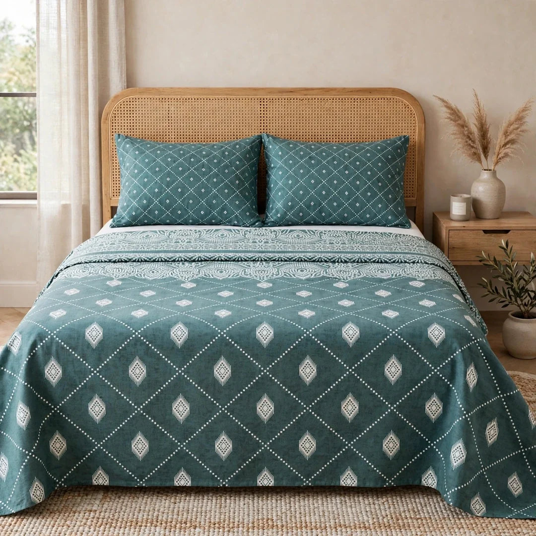 Premium Cotton King Size Bedsheet Set | 1 Bedsheet + 2 Pillow Covers Copy 2 (Copy)